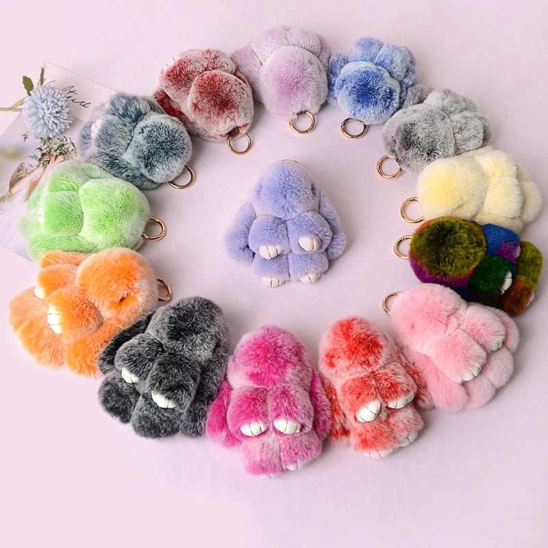 MINGRI Soft Bunny Keychain with Tin,Cute Valentines Gift Plush Keychain for Backpack,Bag Charm Gift Key Chain - Image 5